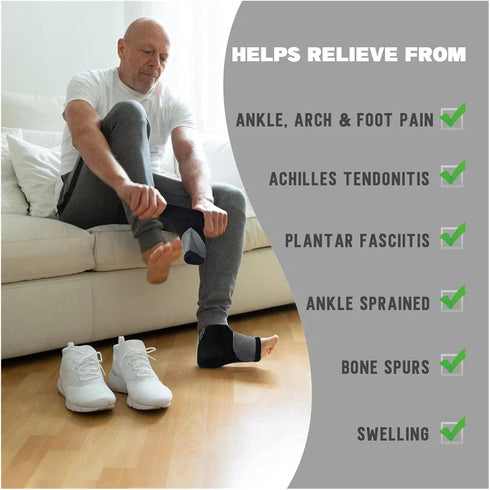 UXALoH6 4Pairs Arch Compression Strap Ankle Compression Sleeve Socks Brace with Arch Support