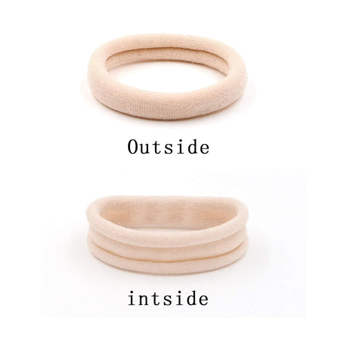 HOYOLS Soft & Stretch 1.6 Inch Elastic Hair Ties, Large Nylon Fabric Ponytail Holder Bands, 50 Pcs Light Blonde
