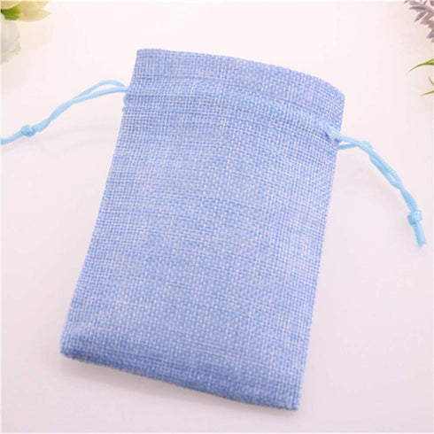 Tvoip 30Pack Burlap Bags with Drawstring, Gift Bags for Wedding Party and DIY Craft (Light Blue)