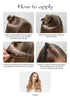 SARLA Ombre Invisible Wire Hair Extensions - 14 Inch Short Synthetic Wavy Curly Hairpiece for Women