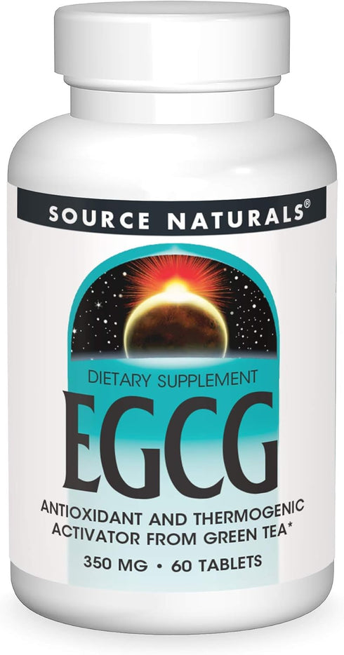 Source Naturals EGCG, Antioxidant and Thermogenic Activator from Green Tea, 350 mg, 60 Tablets