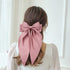 Lawie 6 Pack Oversized Satin Hair Bows for Women - Giant Bow Hair Clips with Long Silky Ribbon Tail