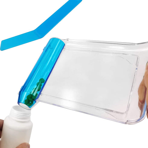 Medarchitect Right Hand Pill Counting Tray with Spatula, Clear - L Shape