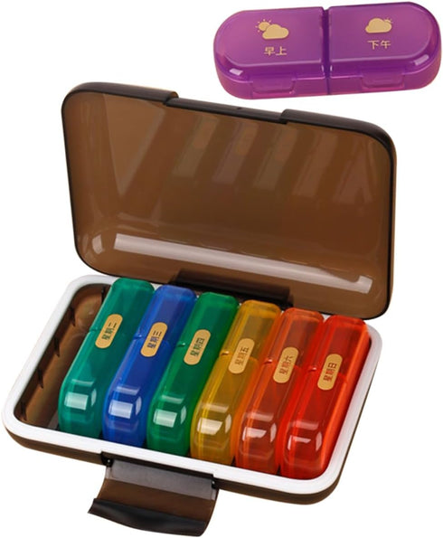 Weekly Pill Organizer Portable Case Holder for Daily Medication Small Medicine Pill Dispenser for Travel Organizer
