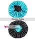 Stain Bonnet Silky Adjustable Satin Sleep Cap for Night Sleeping Hair Bonnet, Reversible Peacock Blue/Black