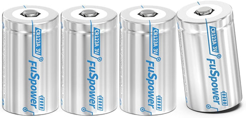 CR123A Battery CR17345 3V Lithium Battery 1500mAh - Photo Lithium Battery for Alarm Systems (4 Count)