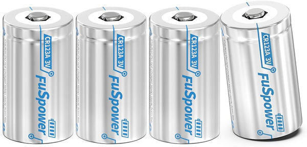 CR123A Battery CR17345 3V Lithium Battery 1500mAh - Photo Lithium Battery for Alarm Systems (4 Count)