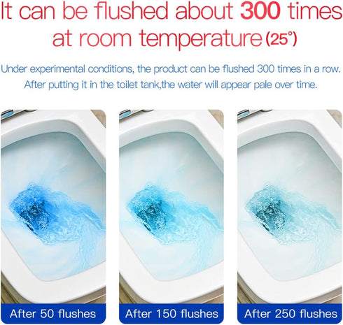 KIISIISO Automatic Toilet Bowl Cleaner Tablets, Bathroom Toilet Tank Cleaner, Blue Clean Bubbles, Long-lasting 300