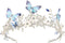 Unicra Silver Butterfly Tiaras and Crowns Leaf Queen Rhinestone Bridal Wedding Tiara Hair Accessories for Women and