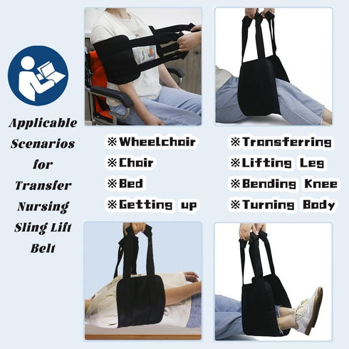 MissSoul Set Bedridden Patient Turning Device with Fixing Strap and Transfer Nursing Sling Lift Belt Multifunctional