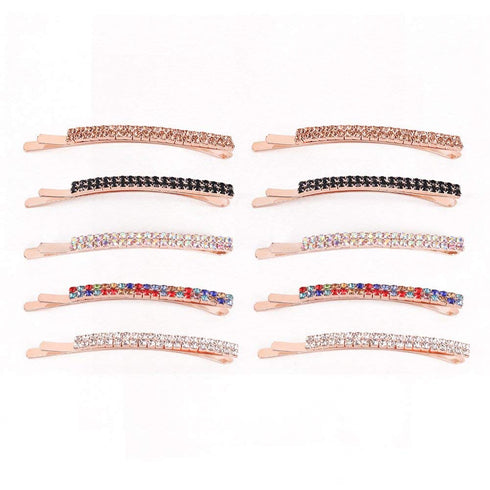 Women's Hair Clip, 10pcs Rhinestone Bobby Pins Metal Crystal Hair Decoration for Ladies and Girls