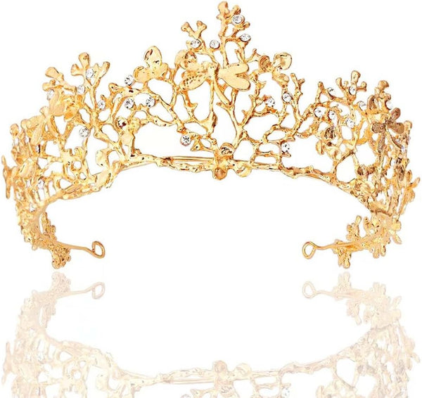 Yean Adult Tiaras and Crowns Gold Wedding Princess Queen Crown Baroque Vintage Hair Accessories