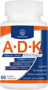 ADK Vitamin Supplement 20000 IU - High Potency A, D3, K1 for Heart, Bone Health, 60 Capsules