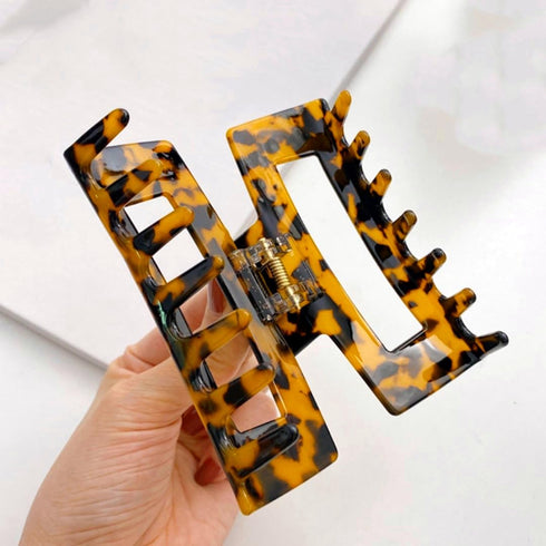 Large Hair Claw Clips Big Cutout Tortoise Shell Celluloid Hair Jaw Clips for Women Ladies