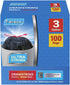 3 Gallon Black Trash Bag, Small Drawstring Garbage Can Liner, 100 Counts, 0.55 Mil