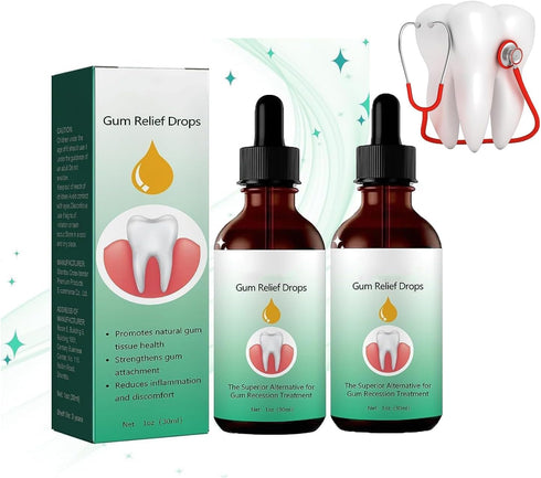 DentiZen Gum Relief Drops, 2Pcs Gum Treatment for Receding Gums, Oil Pulling for Teeth and Gums