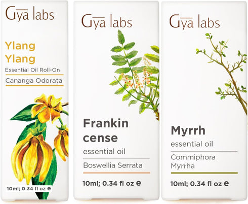 Ylang Ylang Roll On & Frankincense and Myrrh Oils for Diffuser Set