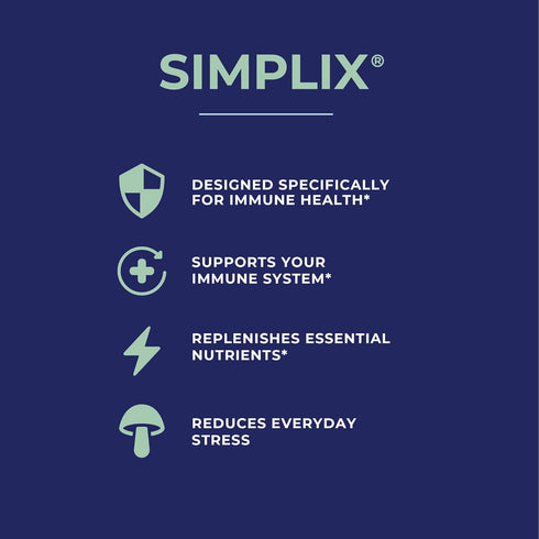 Simplix Natural Supplement for Immune System Support, 60 Veggie Capsules with Researched Mushroom & Seaweed