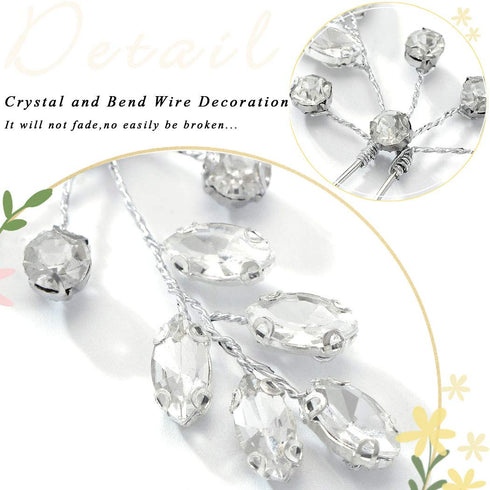 Unicra Bride Wedding Crystal Hair Pins Bridal Rhinestone Hair Pieces for Women and Girls Pack of 2 (A-Silver)
