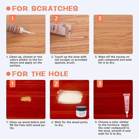 Wood Furniture Repair Kit - 18 Colors Wood Filler for Hardwood Laminate Vinyl Floor Touch Up Kit