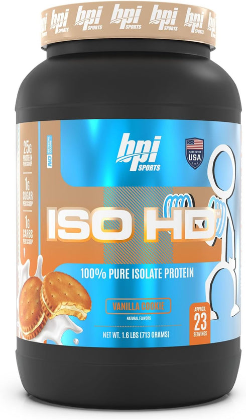 BPI Sports Iso Hd - 100% Whey Protein Isolates - Vanilla Cookie - Muscle Growth, Recovery, Weight Loss