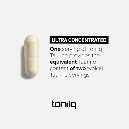 Toniiq 2000mg Taurine Supplement - High Purity Powder Capsules, 98%+ Pure, Third-Party Lab Tested, 45 Optimal Servings