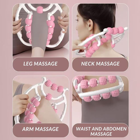 WRUIOY 20-Wheel Elbow Leg Massager Roller Deep Tissue Massage Roller for Leg Arm Tennis Muscle Pain Relief