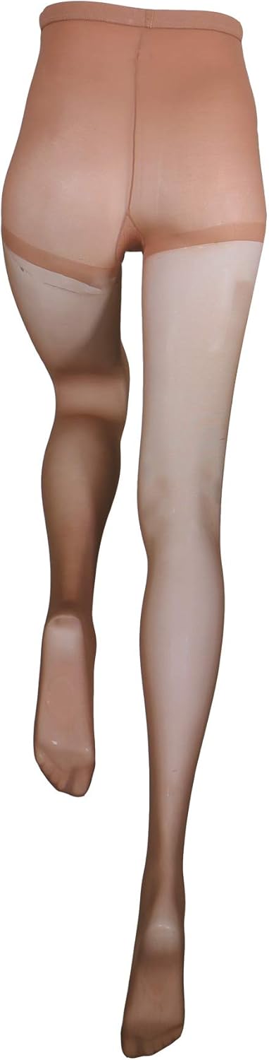 Truform Women's Sheer Compression Pantyhose, 8-15 mmHg, Shaping Tights, 20 Denier, Beige, Queen
