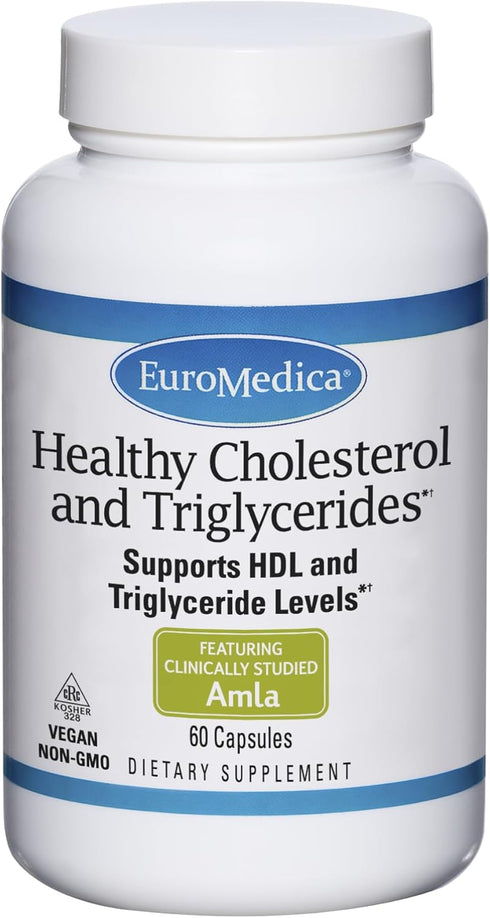 Euromedica Healthy Cholesterol and Triglycerides, 60 Capsules, Supports Healthy HDL & Triglyceride Levels