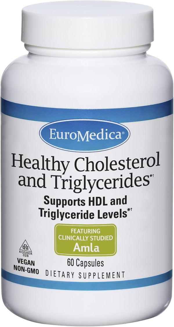 Euromedica Healthy Cholesterol and Triglycerides, 60 Capsules, Supports Healthy HDL & Triglyceride Levels