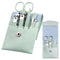 Manicure Set - 7 Pieces Professional Travel Nail Clippers with Green Leather Bag, Stainless Steel Nail Care Tools