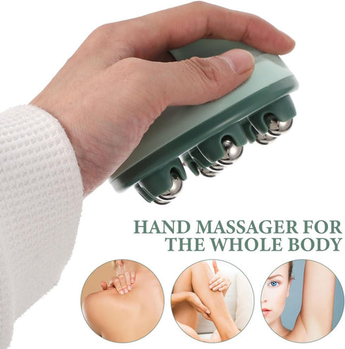 Portable Green Steel Muscle Roller for Neck and Back Relief