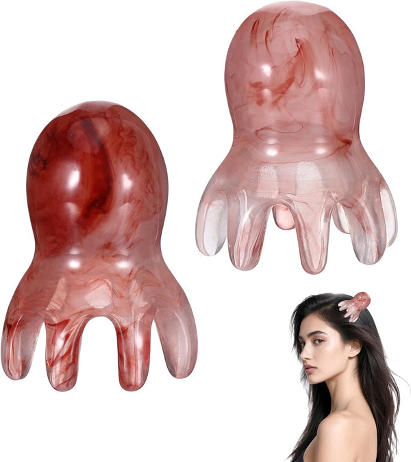 Qiuruoo 2 Pcs Octopus Head Massage Comb, Scalp Massage Tool for Head and