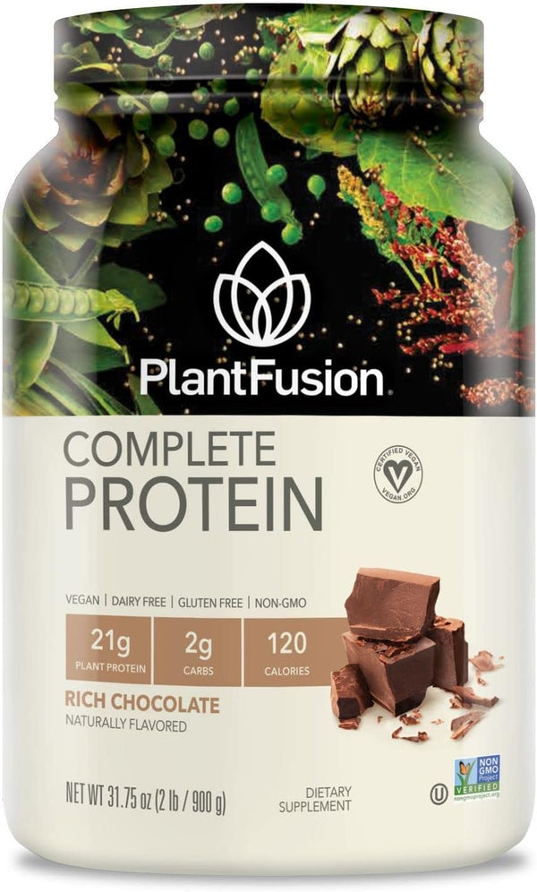 PlantFusion Complete Vegan Protein Powder - Plant Based with BCAAs, Digestive Enzymes, Pea Protein - Keto, Gluten Free,