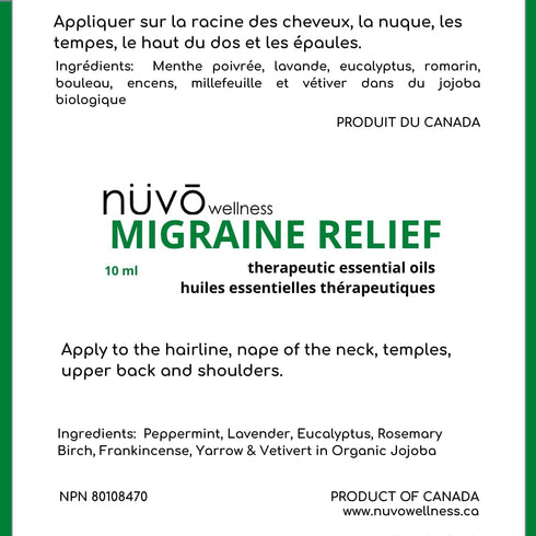 Migraine Relief Roll-On with Peppermint, Lavender, Eucalyptus & Essential Oils for Headaches & Sore Muscles