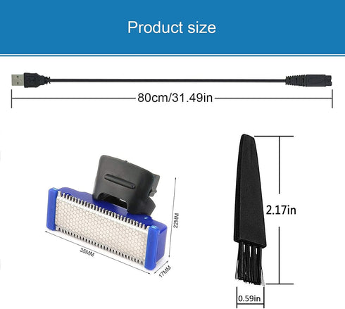 Razor Charger USB and Solo Replacement Heads, Compatible with Microtouch Solo Men's Shaver Electric Micro Trimmer
