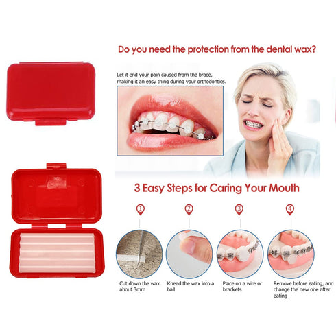 Braces Cleaning Kit for Teeth, Portable Orthodontic Toothbrush Oral Care Travel Kit with Dental Wax
