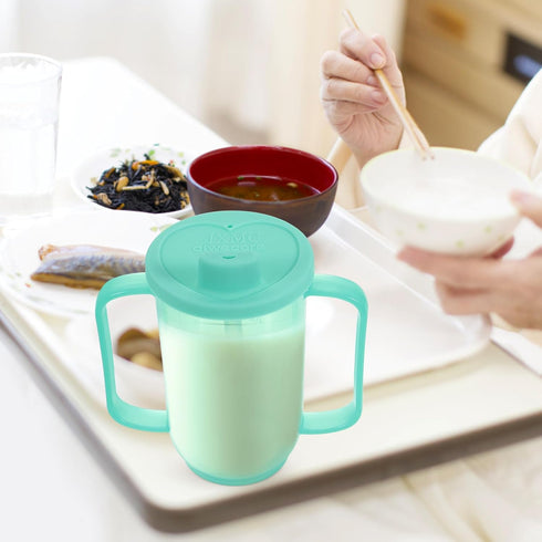 iplusmile Adult Sippy Cups, Plastic Mug with 2 Handles, Spill Proof Drinking Cups for Elderly Care