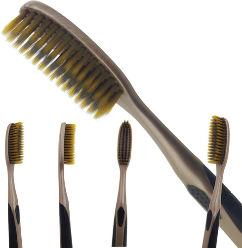 Huge Head Toothbrush, Extra Hard & Firm Whitening Toothbrush, Large Long Head (Golden 1 PCS)