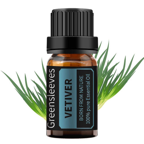 GREENSLEEVES Vetiver Essential Oil 10ml - Pure Organic Diffuser Oil for Massage