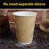 SPRINGPACK 100 pack 12 oz Disposable Paper Coffee Cups with Lids, Ripple Wall Insulated To Go Coffee Cups for Hot/Cold