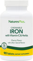 NaturesPlus Chewable Iron - 27 mg, 90 Chewable Tablets - High Potency Supplement with Vitamin C & Herbs, Vegetarian