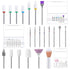 MelodySusie 21pcs Nail Drill Bit Set, Professional Ceramic Diamond Carbide Acrylic Gel Nail Art Tool Kit for Manicure