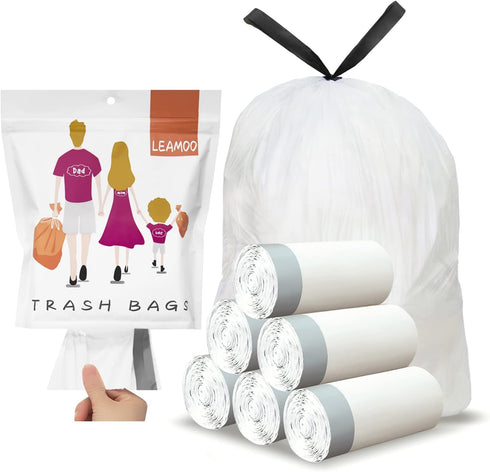 2 to 2.6 Gallon Drawstring Trash Bag, 90 Count, Small 10 Liter Garbage Bags