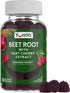 YumVs Beet Root Gummies with Tart Cherry Extract - Berry Flavor, Beet Chews for Blood Circulation and Antioxidant