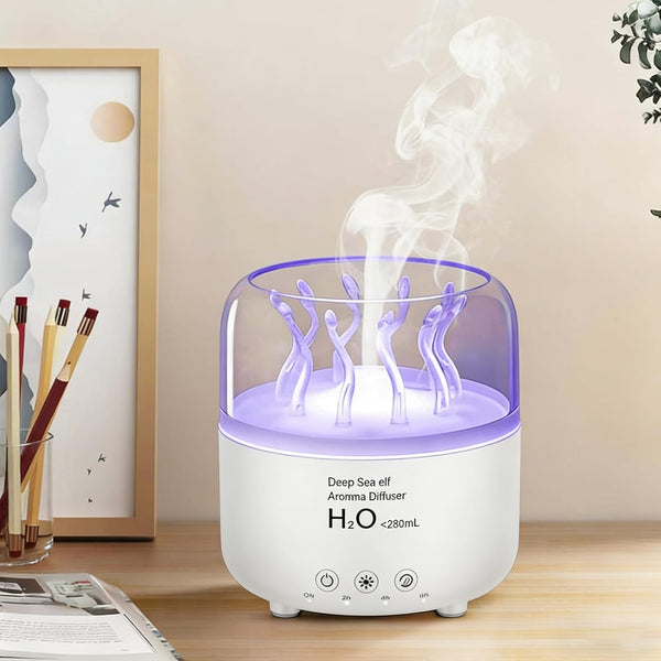 Mor bou Morbou Essential Oil Diffuser with Jellyfish Spray & Sea Anemone Rotation, 280ml