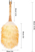 Feather Duster: Lambswool Duster with Solid Wooden Handle, Anti-Static Washable Reusable Small Hand Duster for Home