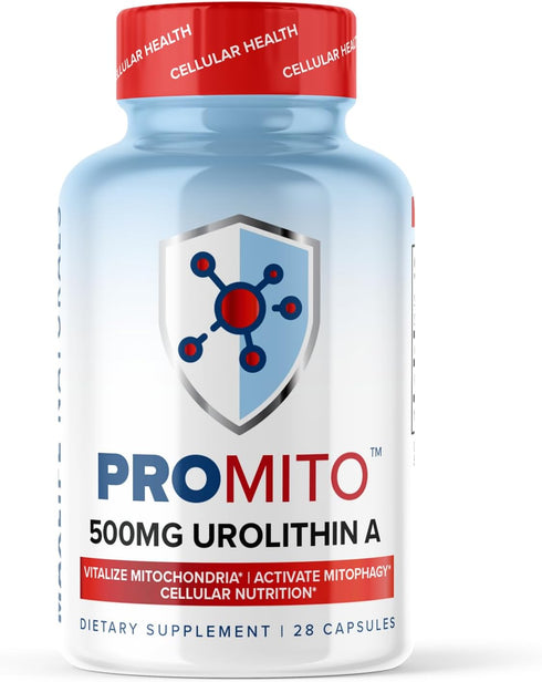 ProMito Urolithin A Supplement - 500mg Pure Dietary Supplement for Men & Women, Alternative to NMN, 28 Capsules