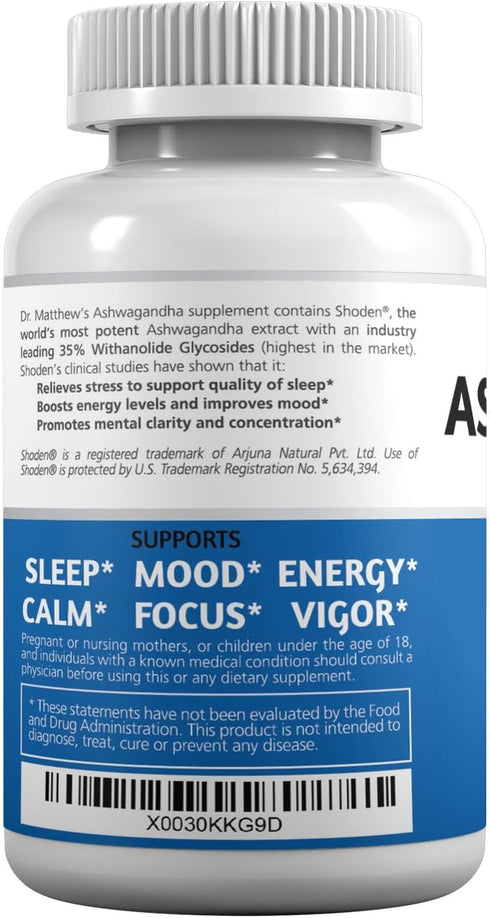 Cortisol Supplement - Stress Relief with Shoden Ashwagandha, Rhodiola & Ginseng for Cortisol Regulation & Lowering