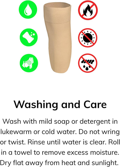 Truform Below Knee Stump Shrinker, Limb Compression with Ventilation, Large Beige, Amputee Care (16-20" Calf)